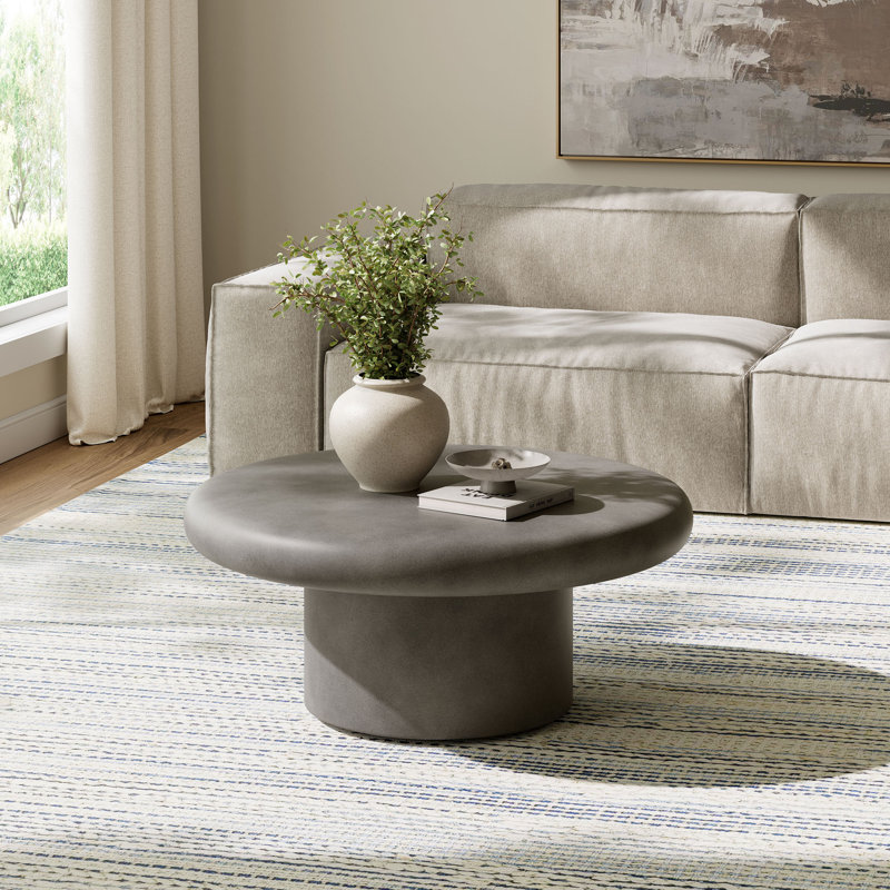 Argos Indoor Outdoor Patio Concrete Round Coffee Table Gray